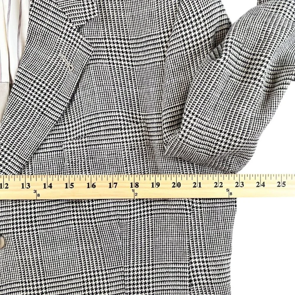 Tommy Hilfiger Blazer Mens 44R Gray Glen Plaid Tweed Sport Coat 3 Button Classic